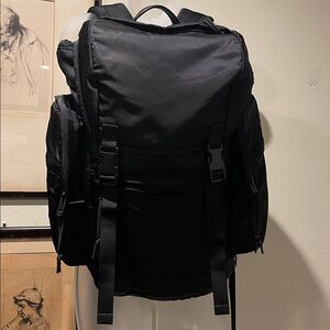 All Saints Black Nylon with Leather trim Men's Backpack